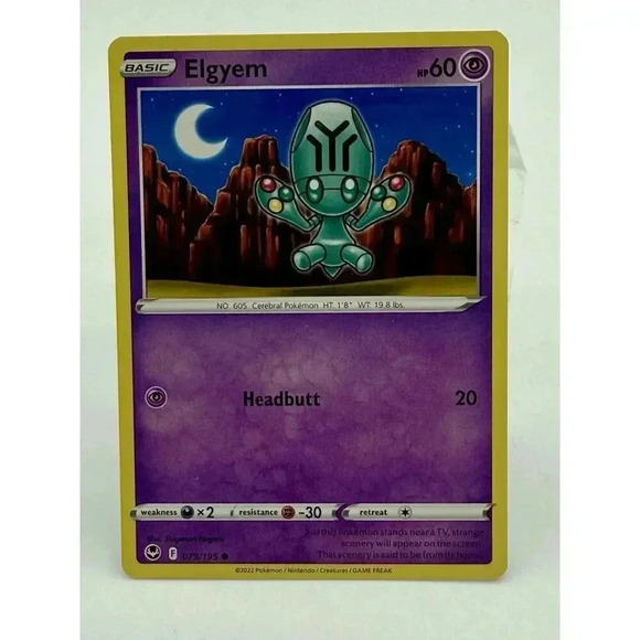 Elgyem 079/195 SWSH: Silver Tempest Non-Holo Pokémon TCG Mint Unplayed - Picture 1 of 6